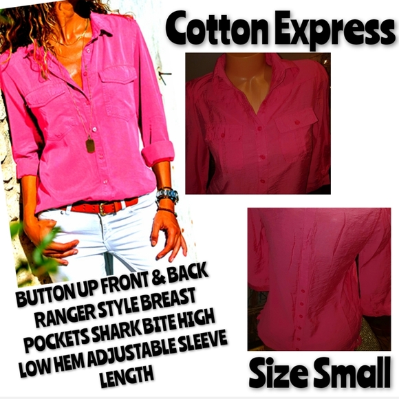 Cotton Express Tops - Cotton Express Size S Pink High Low Top NWOT